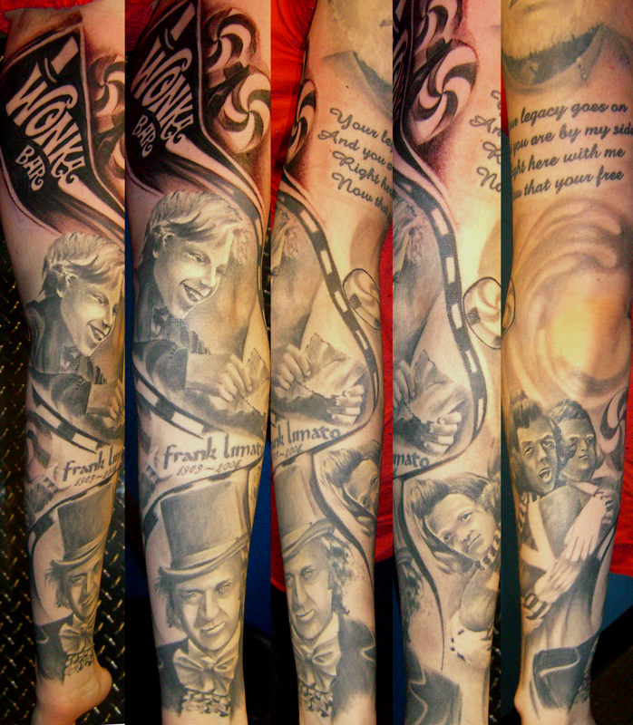 full sleeve tattoos black and grey